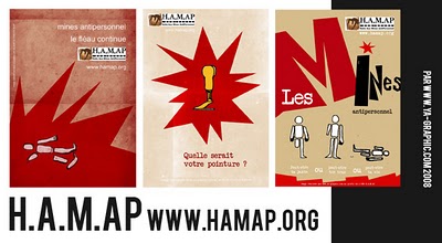 Affiches de sensibilisation mines antipersonnel pour l'HAMAP